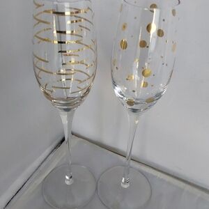 MIKASA CHEER ETCHED METALLICS GOLD SET OF‎ 2